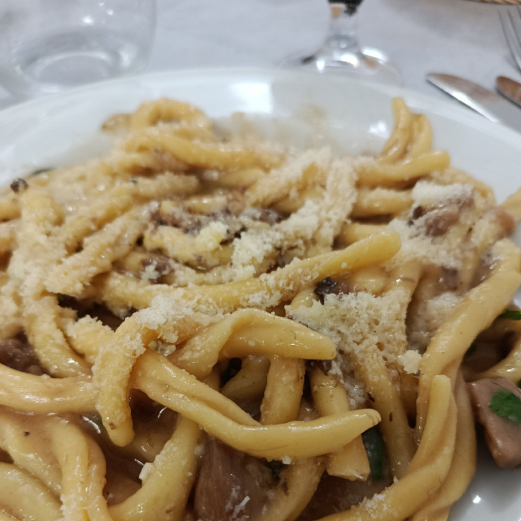 Immagine di Fusilli fatti in casa con porcini e tartufo grattugiato